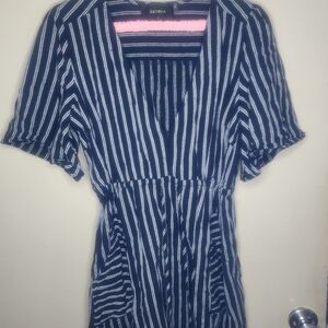 Storia Navy and White Striped Dress